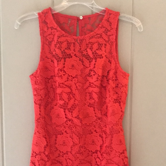 J. Crew Collection Red Lace Sheath Dress - Picture 3 of 8